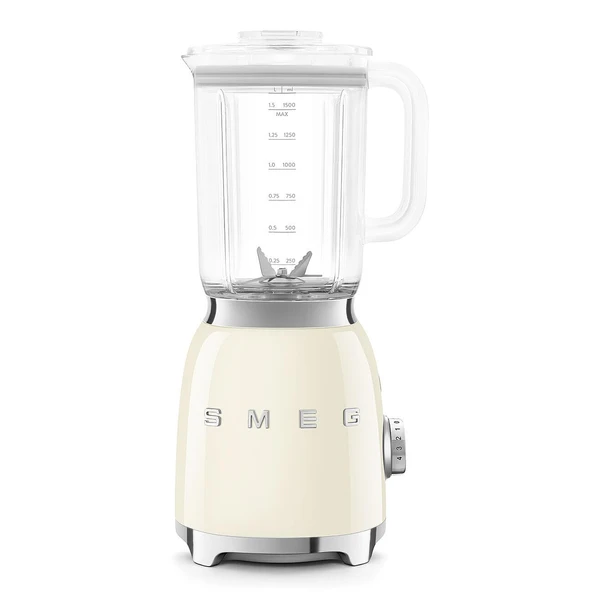 Smeg, BLF03CREU, 1,5 l stand mikser, 4 hız seviyesi, 4 otomatik program, çıkarılabilir çift bıçak, dozaj kapaklı şeffaf kapak açıklığı, kaymaz, 800W, krem ürün görseli 1