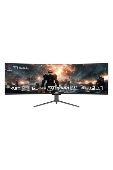 Thull TJ-DFHD49C-144 Ultraview 49” 6ms 144Hz 3840x1080 Dfhd (1x Hdmı+Dp+Type-C+Usb) Va Frameless R1800 Monitör ürün görseli 1