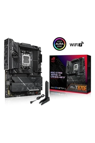 Asus Rog Strıx X870E-H Gamıng Wıfı7 Soket Am5 Amd X870E Ddr5 8000+MT/S(OC) Wi-Fi 7 Atx Anakart ürün görseli 1