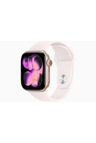 Watch Series 11 GPS, 46 mm Roze Altın Rengi Alüminyum Kasa ve Bulut Pembesi Spor Kordon - M/L ürün görseli 1