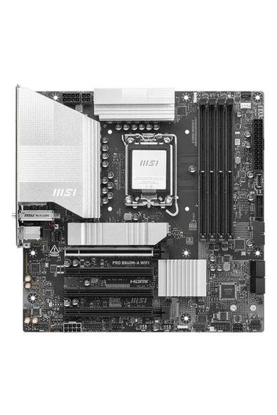 MSI PRO B860M-A WIFI 8600MHz (OC) DDR5 Soket LGA1851 M.2 HDMI DP Thunderbolt mATX Anakart ürün görseli 1