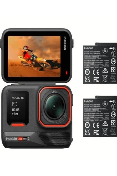 Ace Pro 2 Aksiyon Kamerası Çift Bataryalı Paket ürün görseli 1