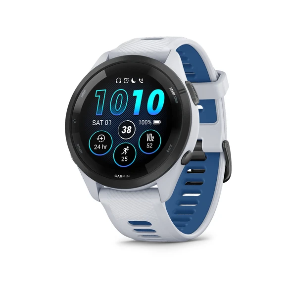 Garmin Forerunner 265 Koşu Smartwatch, Renkli AMOLED Ekran, Eğitim Metrikleri ve Kurtarma İçgörüleri, Beyaz Taş ve Tidal Blue ürün görseli 1