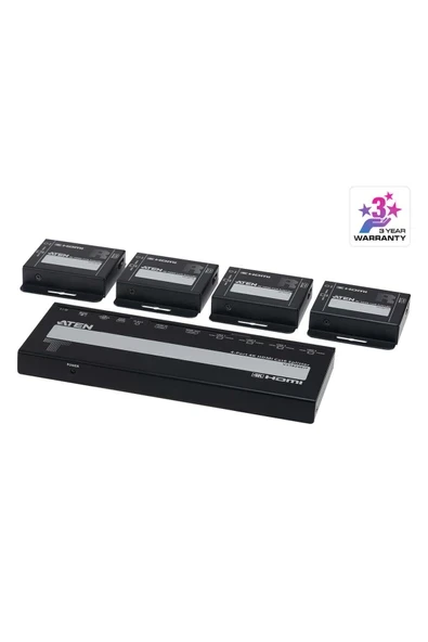 4-Port 4K HDMI Cat 6 Splitter with Receivers ürün görseli 1