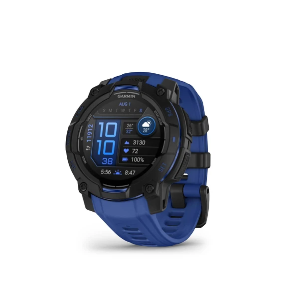 Garmin Instinct 3 Siyah/Cıvata Mavisi 45 mm ürün görseli 1