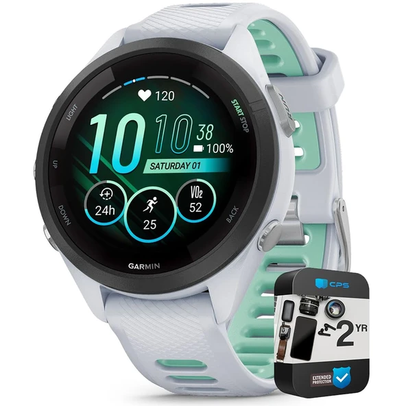 Garmin 010-02810-04 Forerunner 265S GPS Smartwatch Whitestone/Neo Tropic | Resmi ABD Ortak Modeli | Sche with 2 YR CPS Advancedd Protection Pack ürün görseli 1