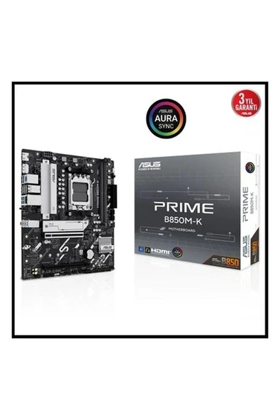 Asus Prıme B850M-K, 2xddr5, 2x M.2, Dp, Hdmı, Am5 Soket Anakart ürün görseli 1