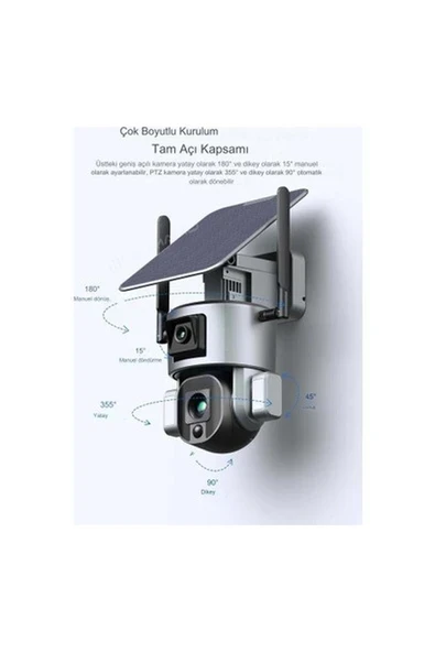 4g Solar Kamera 4K 8mp Çift Lensli Hareket Takipli 10X Optik Zoom ürün görseli 1