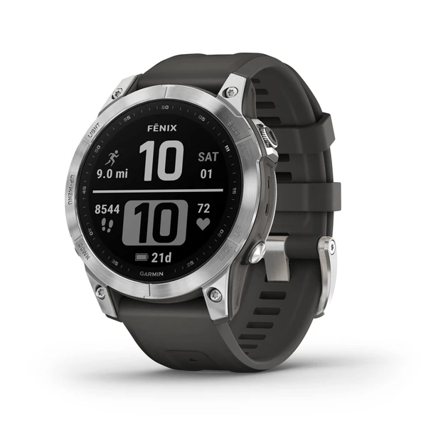 Garmin 010-02540, altı 7, macera akıllı gözlem, GPS ile sağlam açık saat, dokunmatik ekran, sağlık ve sağlık özellikleri, grafik bandı ile gümüş ürün görseli 1