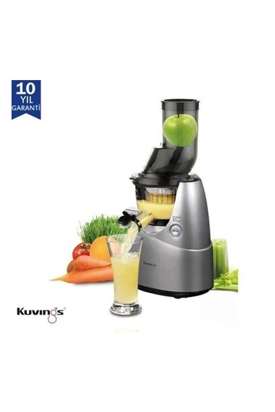 Kuvings B6000S  Slow Juicer Katı Meyve Sıkacağı-10 Yıl   Motor Garantisi-  GRİ ürün görseli 1