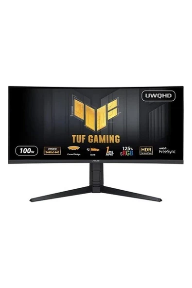 Asus TUF GAMING VG34VQEL1A 34 1MS 100HZ 3440 x 1440 EYECARE YUKSEKLIK AYARI %100 Srgb Monitör ürün görseli 1