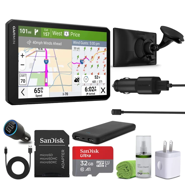 Garmin Dezl OTR720 GPS Truck Navigator 7" Büyük Ekran Touch, Ticari GPS Navigation için 32GB SD Memory Card + LCD Temizlik Kit + Daha Fazla Aksesuarları ürün görseli 1