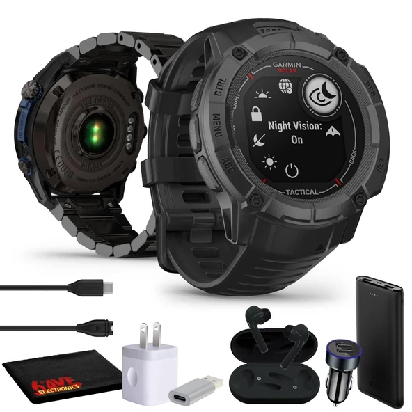 Garmin Instinct 2X Solar - Taktik Sürümü Siyah, Erkekler için Sağlam Dış Mekan GPS Akıllı Saat, Solar Şarj Özelliği, Balistik Hesap Makinesi Dahili Uçuş... ürün görseli 1