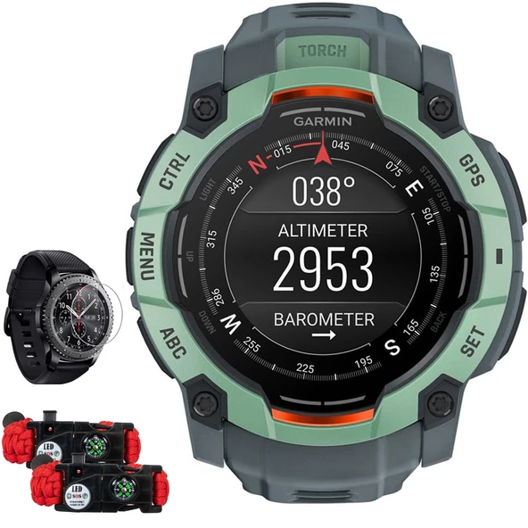 Garmin Instinct 3-50 mm Açık GPS Smartwatch, AMOLED, Neo Tropic with Twilight Band 010-03020 Deco Essentials Ekran Koruyucu & 2X Taktik Paracord Wear ürün görseli 1