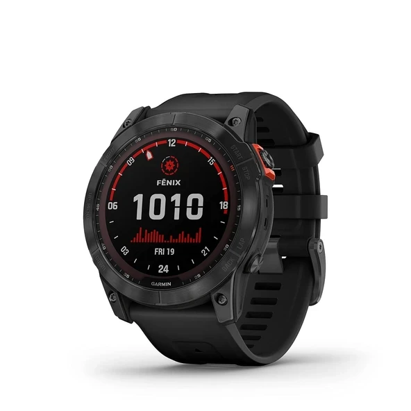 Garmin Fenix ​​7X Solar Çoklu Spor GPS Saati, Siyah Bantlı Barut Grisi (Yenilenmiş) ürün görseli 1