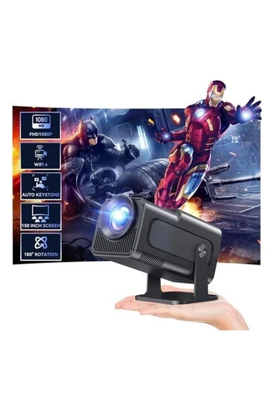 Polocsh Mini Projektör, 1080P Akıllı Projektör Dahili Android Tv 11.0, Wifi ve Bluetooth ürün görseli 1