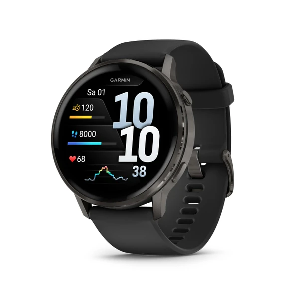 Garmin Venu 4 45 mm - fitness akıllı saati, 1,4" AMOLED dokunmatik ekran, 12 güne kadar pil ömrü, 80'den fazla spor uygulaması, EKG, sağlık durumu, fitness koçu, tekerlekli sandalye ürün görseli 1