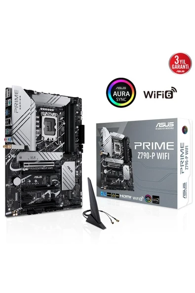 PRIME Z790-P WIFI Z790 DDR5 (Vga Yok) GLan 2.5G ATX HD DP US3 M2 WIFI BT RGB 1700p Anakart ürün görseli 1