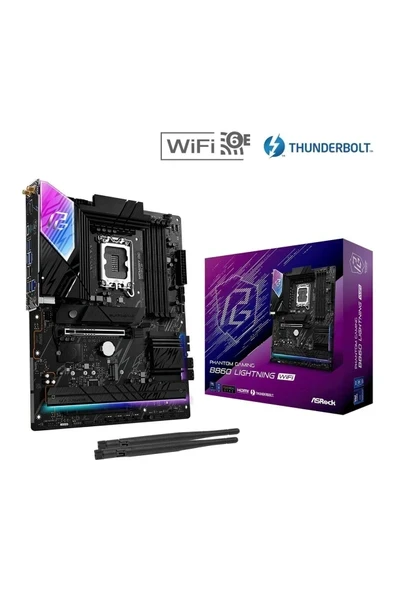 Asrock B860 Lıghtnıng Wıfı Intel B860 Soket 1851 Ddr5 8933MHZ (Oc) M.2 Anakart ürün görseli 1
