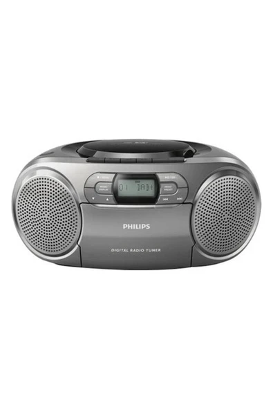 Philips Audio Taşınabilir CD Radyo AZB600/12 (Dinamik Bas Kuvvetlendirme, Dab+, Cd/kaset Çalar, 3,5 mm Giriş) Koyu Gümüş ürün görseli 1