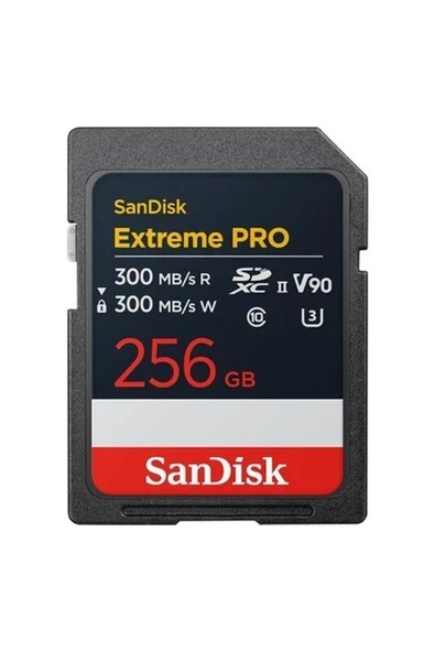 Extreme Pro 256 GB Sdxc Uhs-Iı Kart, 300 Mb/sn'ye Kadar Okuma Hızı ve Yazma Hızı, V90, 8 K Kartın Profesyonel Performans Verileri 8k Videoların Kaydedilmesini Sağlar ürün görseli 1