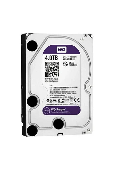 WD WD40PURX 3.5" 4TB 5400RPM 64MB Sata 7/24 Harddisk ürün görseli 1