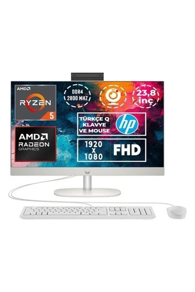 Hp Proone 245 G10 Ryzen 5 7520U 16GB 512GB SSD 23.8" Fhd Freedos All In One Pc A1JY9ES ürün görseli 1