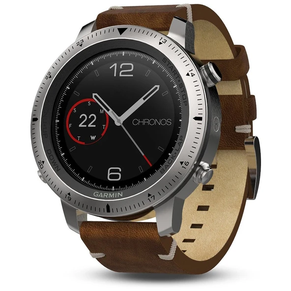 Garmin Fenix Chronos, Steel with Vintage Deri Watch Band ürün görseli 1
