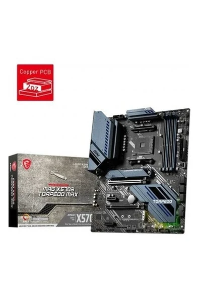 Msı Mag X570S Torpedo Max Amd X570 4x Ddr4 Atx Anakart ürün görseli 1