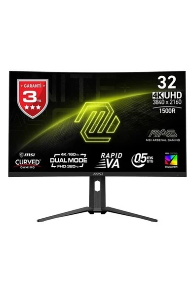 Msı 32 Mag 321CUPDF 3840X2160 (Uhd) 16:09 Curve 1500R Va 160HZ 0.5ms (Gtg) Freesync Premıum Gamıng Monıtor ürün görseli 1