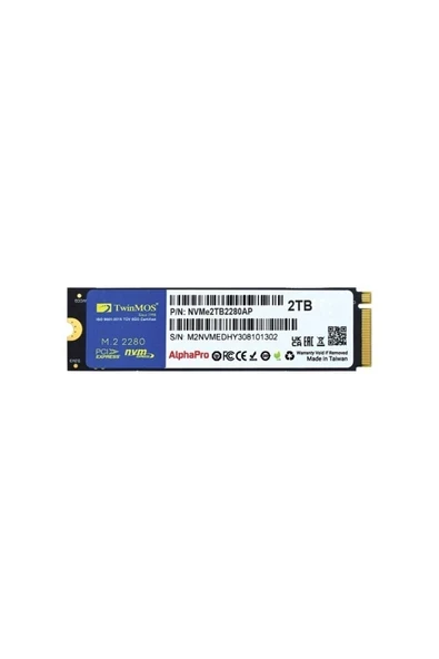 2 TB M.2 PCIe Gen3 NVMe SSD 3600-3250Mb NVMe2TB2280AP ürün görseli 1