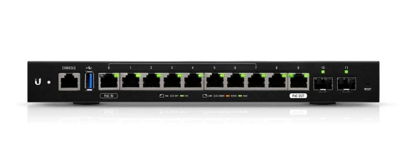 Ubiquiti Networks 12 Bağlantı Noktalı EdgeRouter 10x Gigabit RJ45 Yönlendirme Bağlantı Noktalarına sahip 12 Gelişmiş Ağ Yönlendiricisi 2X Gigabit SFP Bağlantı Noktaları ), Siyah ürün görseli 1