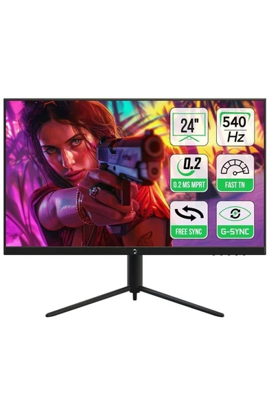 Gamepower 24″ Lucid S20 540Hz 0.2ms Flat Fast Tn Pivot Rgb Gaming Monitör ürün görseli 1