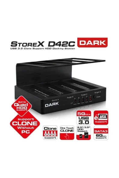 D42C USB3.0 Offline Clone 4lü Disk İstasyonu DK-AC-DSD42C ürün görseli 1
