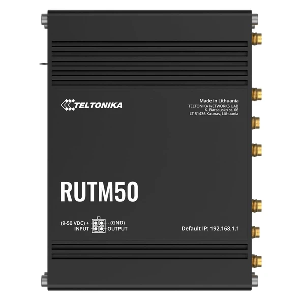 Teltonika RUTM50000000 Model RUTM50 Hücresel 5G Yönlendirici; 3,4 Gbps'ye varan hızlar; Otomatik yük devretme özelliğine sahip Çift SIM; 4G ile Geriye Dönük Uyumluluk (LTE Cat 19... ürün görseli 1
