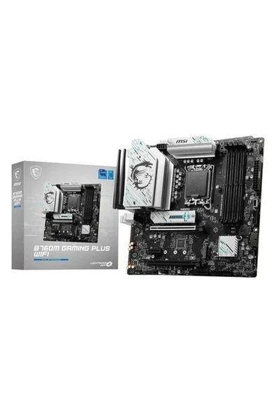 B760M Gamıng Plus Wıfı Soket 1700 Ddr5 6800(OC) Pcı-E M.2 Usb3.2 Hdmıdp 1x 2.5g Lan Wı-Fı 6e Matx ürün görseli 1