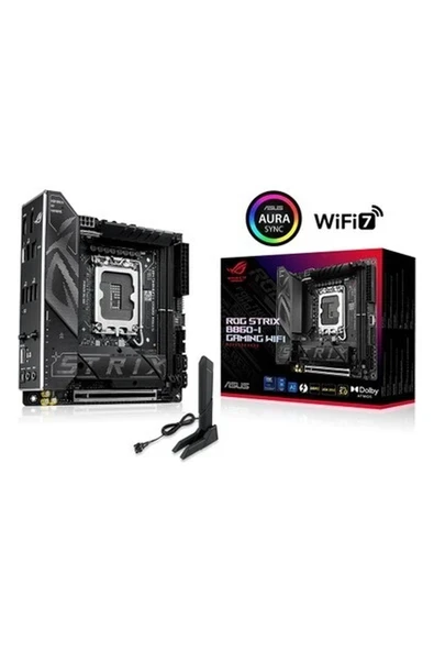 Asus ROG Strix B860-I Gaming WIFI DDR5 9066Mhz (OC) M.2 1851p Mini-ITX Anakart ürün görseli 1