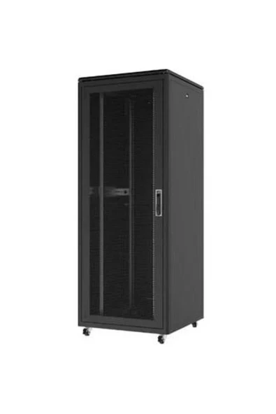 42U 600x600mm Dikili Tip Siyah Kabinet Vega AG-VB42U6060S1 Cam Kapak ürün görseli 1
