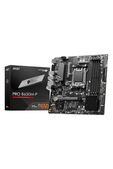 MB Pro B650M-P Am5 Ddr5 6000MHZ(OC) HDMI Dp VGA 2x M.2 Usb3.2 2.5g Lan Matx Anakart ürün görseli 1