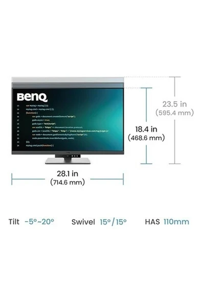 BenQ RD320U 31,5 inç 4K  HDMI DP USB 3.2 Pivot PIP-PBP DualView HDR Programlama Monitörü ürün görseli 1