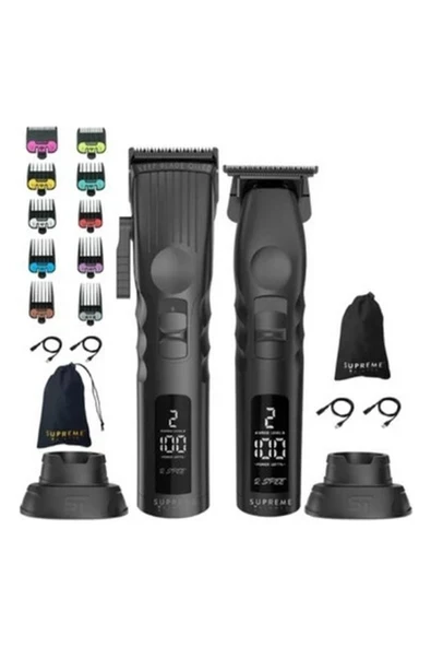 Supreme Trimmer Siyah 2Spee Trimmer & Clipper Seti | Sessiz | LCD Ekranlı | Ergonomik ürün görseli 1