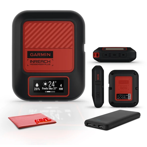 Garmin inReach Messenger Plus, SOS El Uydu İletişimci Foto, Text & Voice Messaging Without Cell Service, 25 Days Battery Life, Sche with Aksesuarları ürün görseli 1