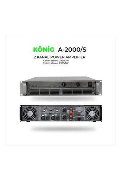 König A–2000/S 4 Ohm 2 x 850 W Power Amplıfıer ürün görseli 1