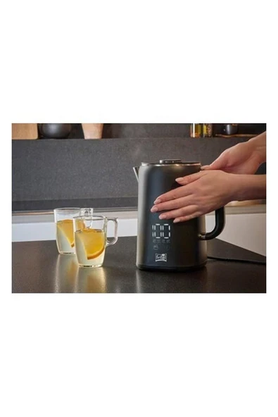 Dijital Göstergeyle Siyah Kettle Mat 1.7 L, Sıcak Tutma Özellikli, 1500 W ürün görseli 1