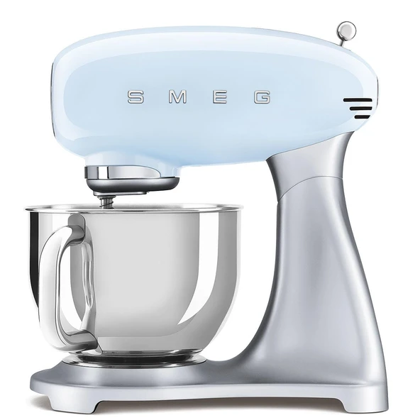 Smeg, SMF02PBEU mutfak robotu, 10 hız seviyesi, planet mikser, emniyet kapatmalı, 2 çırpma teli, paslanmaz çelik bilyeli sap, 800 W, pastel mavi ürün görseli 1