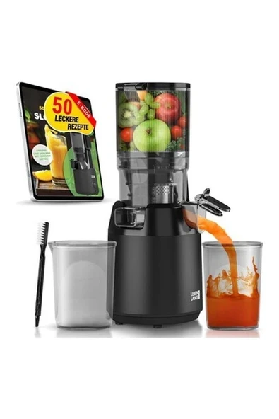 Meyve Sıkacağı, 250W Güç, 130 mm Geniş Ağız, Bpa Içermez Mat Siyah Slow Juicer ürün görseli 1
