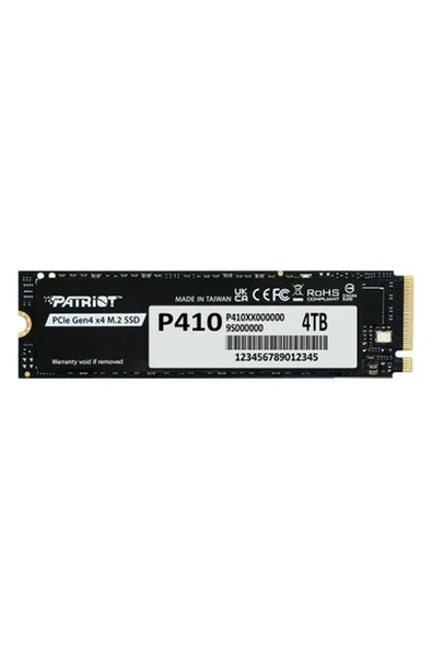 Patriot P410 Pcıe Gen4 X4 (Nvme 1.4) M.2 2280 SSD R/5000 W/4500 [4tb] (P410P4TBM28H) ürün görseli 1