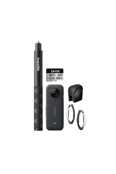 INSTA360 X3 360 Aksiyon Kamera + 114 cm Yeni Versiyon Selfie Stick ürün görseli 1