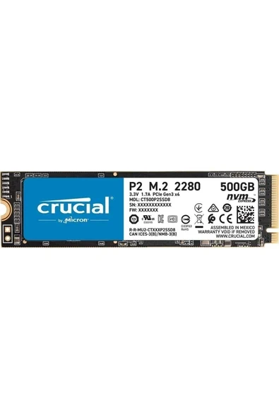 P2 500gb Ssd M.2 Nvme Pcıe Ct500p2ssd8 ürün görseli 1