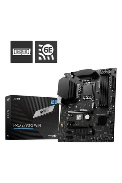 MSI MB PRO Z790-S WIFI INTEL Z790 LGA1700 DDR5 6600(OC) 2XM2 4XSATA HDMI DP WIFI 6E 2.5Gbps LAN ATX ürün görseli 1